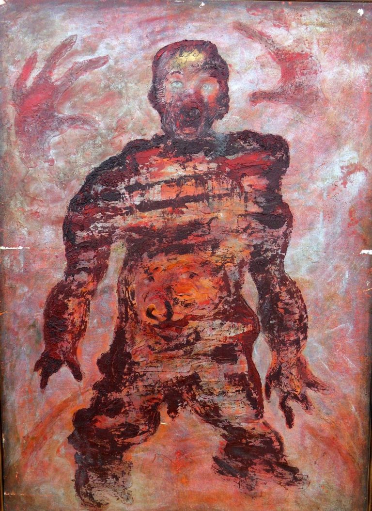 В. Митин. Гомосапиенс, 1988, двп, левкас, масло, 90х64